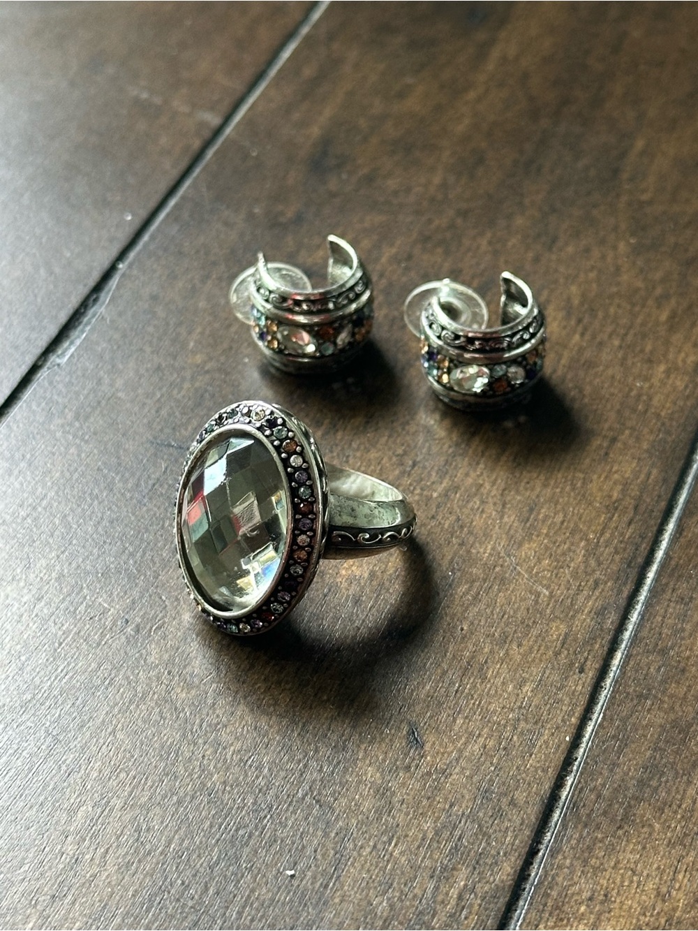 Vintage Brighton Statement Ring and Hoop Earrings Set - No longer Sold